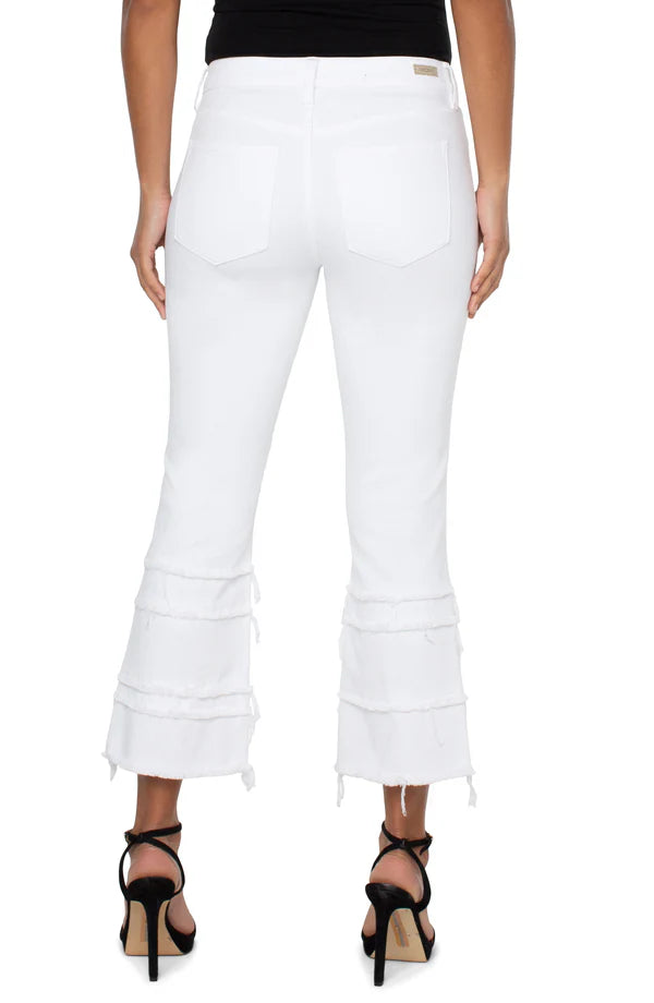 Hannah Crop Flare 5 Hem Bone White