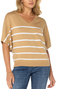 Short Sleeve Dolman V-neck Top