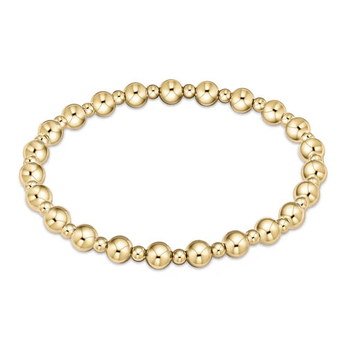 Classic Grateful 5mm Bead Bracelet Gold