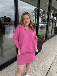 Regan Half Zip Pullover Pink