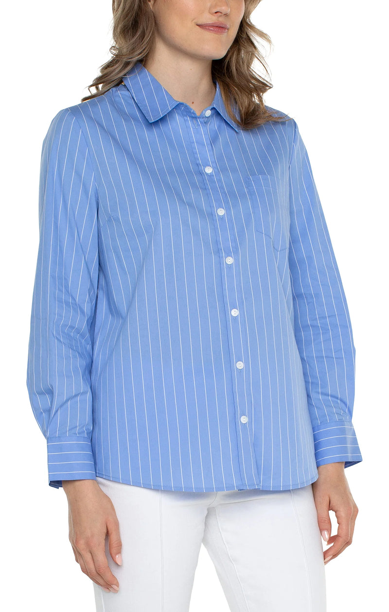 Classic Button Front Poplin Shirt