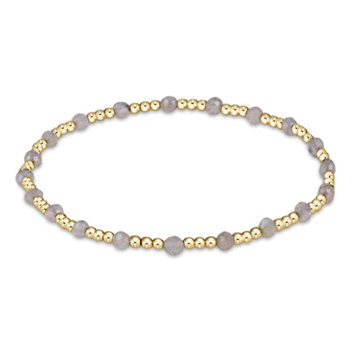 Gold Sincerity Pattern 3mm Bracelet Labradorite