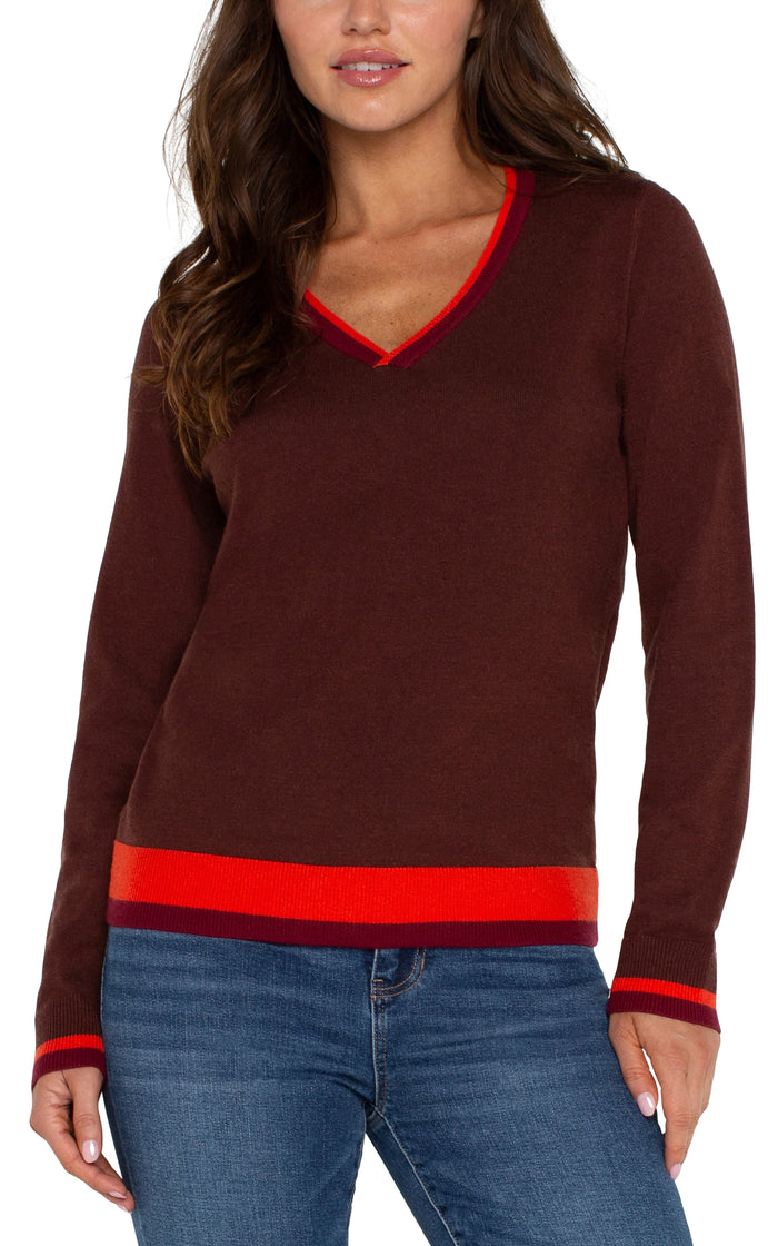 Long Sleeve Colorblock Sweater