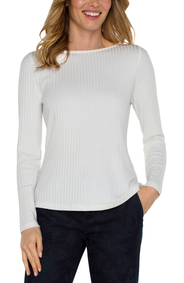 Long Sleeve Boat Neck Top