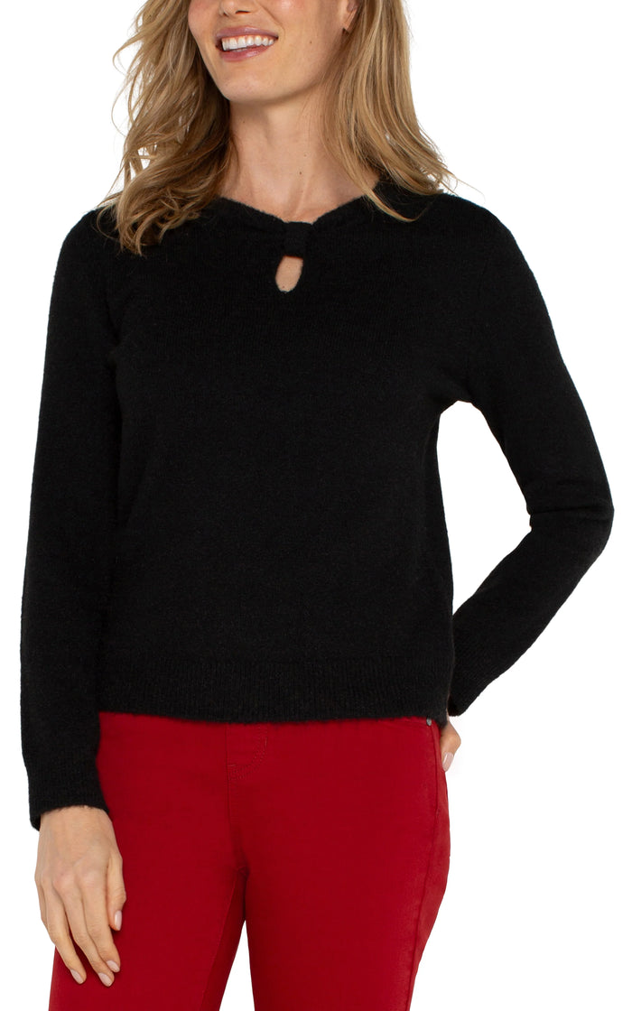 Cut Out Bow Crew Neck Sweater