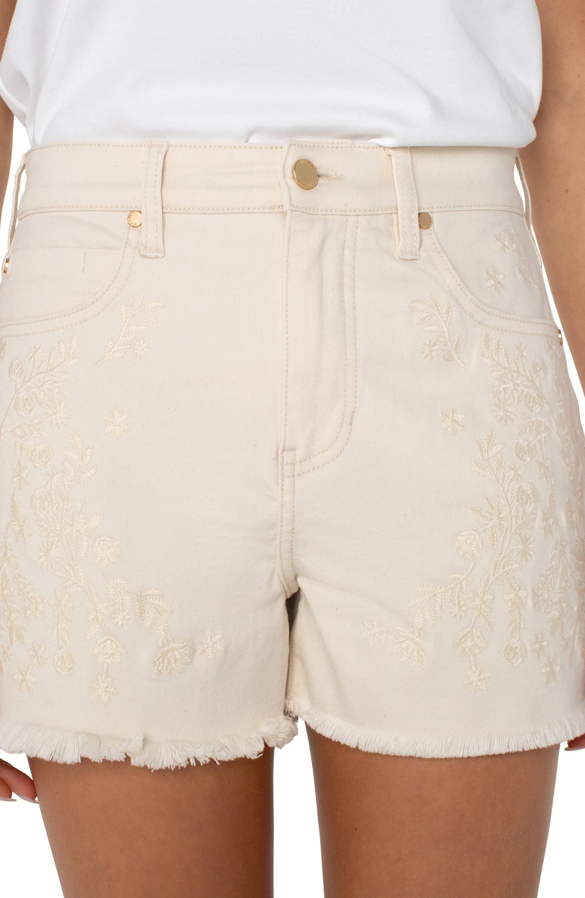 Christine Hi-rise Short Ecru Floral