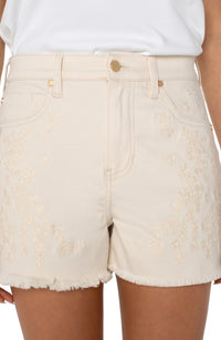 Christine Hi-rise Short Ecru Floral