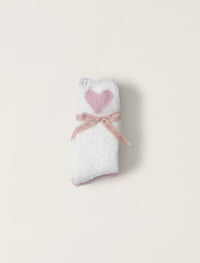 Barefoot Dreams CozyChic Heart Sock Set - Pink Peony/Pearl