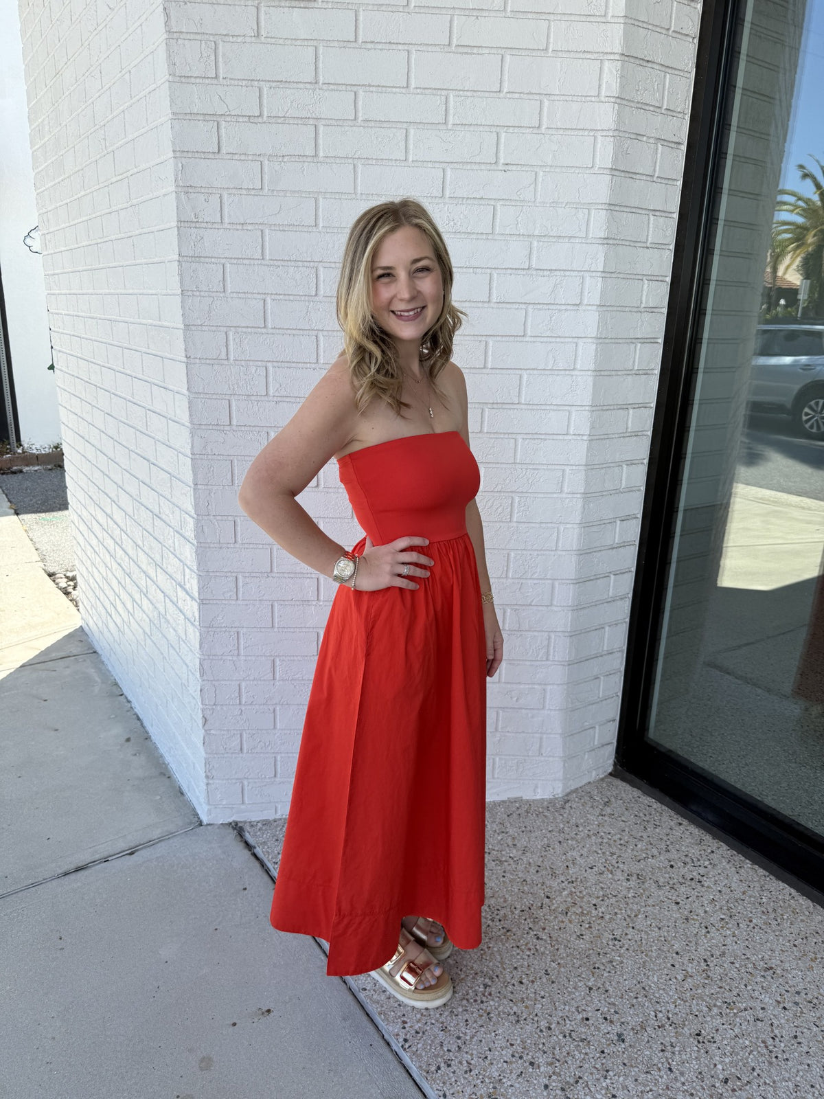 Strapless Midi Dress