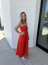 Strapless Midi Dress