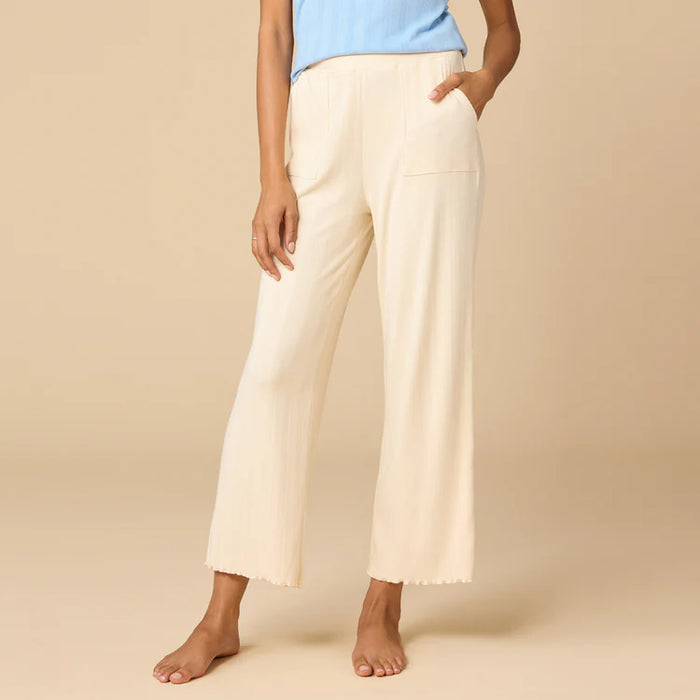 Pointelle Cropped Pant with Lettuce Edge
