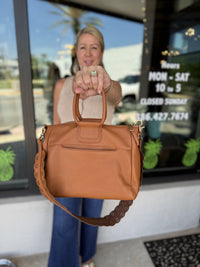 Sheila Medium Satchel Warm Honey