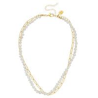 Paperclip & Pearl Necklace