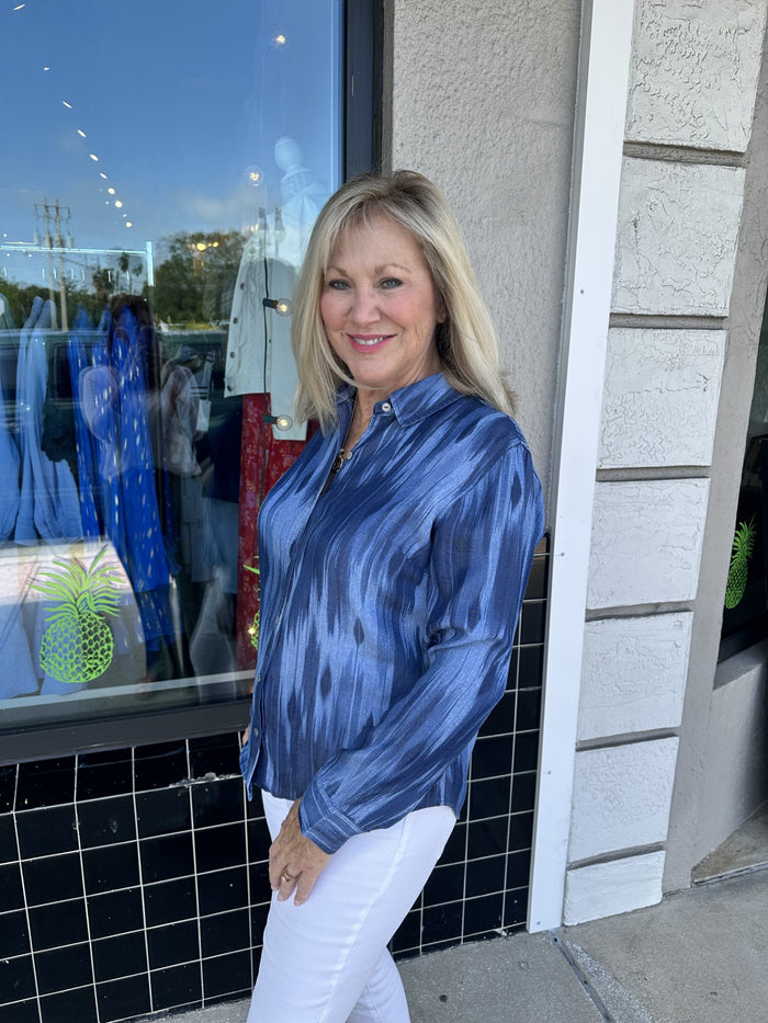 Long Rolled Sleeve Blouse