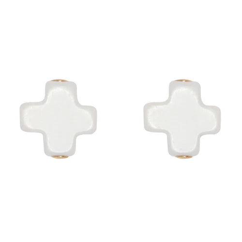 Signature Cross Off White Stud