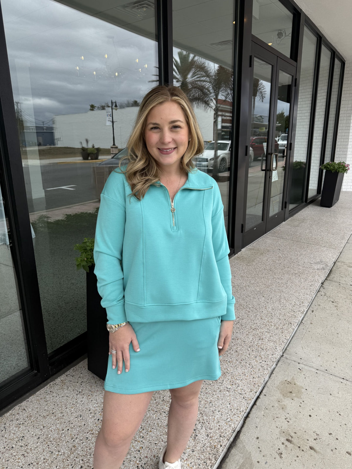 Regan Half Zip Pullover Ocean