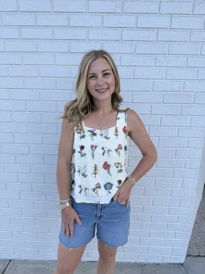 Botanical Side Tie Top