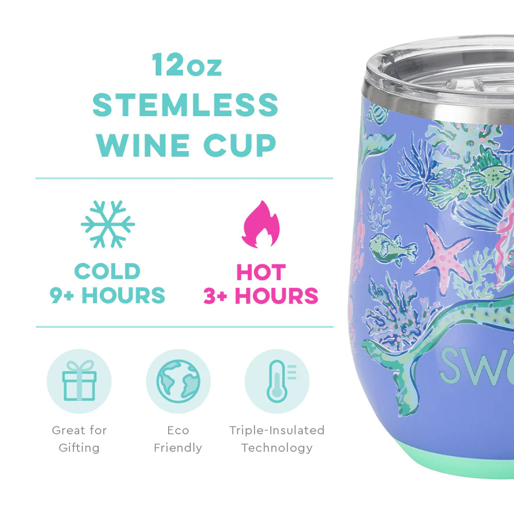 Under The Sea Stemless Wine Glass 12oz