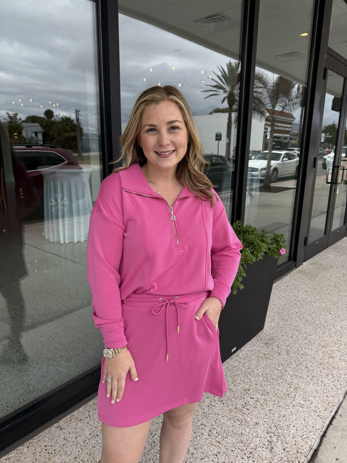 Regan Half Zip Pullover Pink