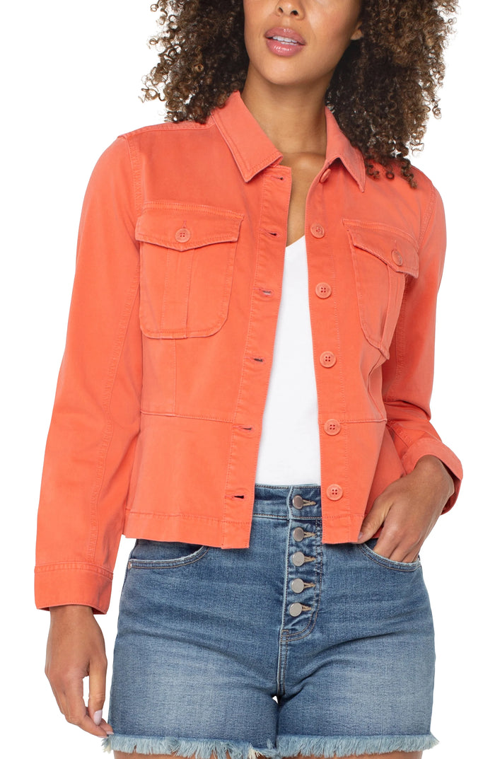 Peplum Trucker Jacket