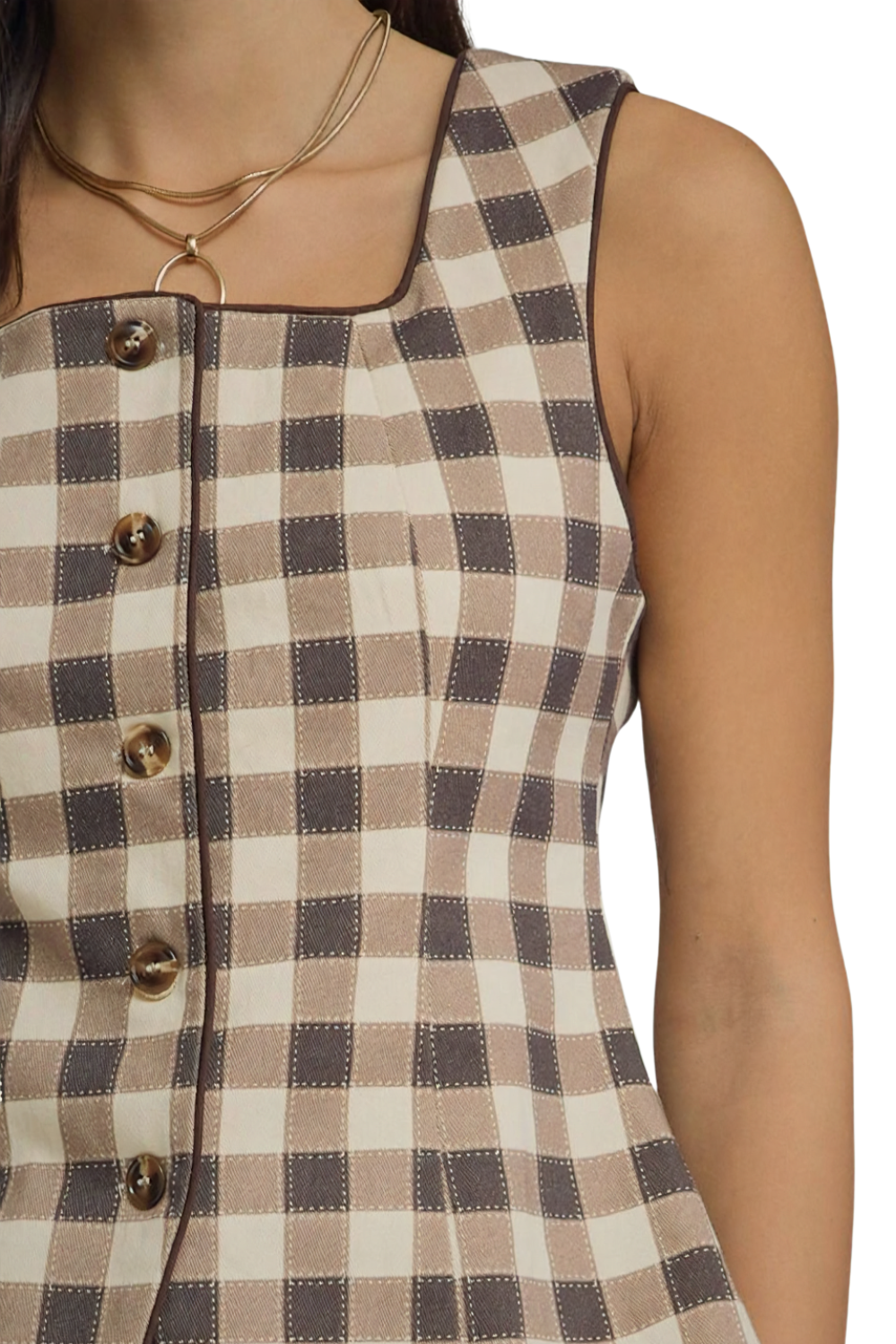 May Gingham Top