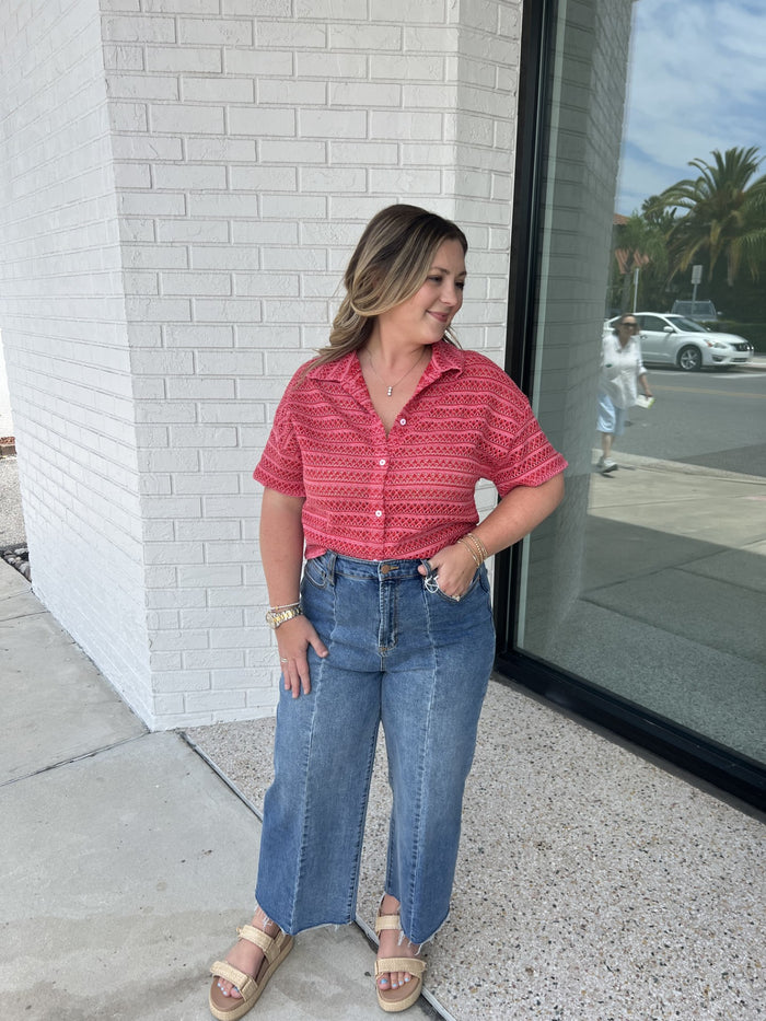 Monaco Crochet Button Up