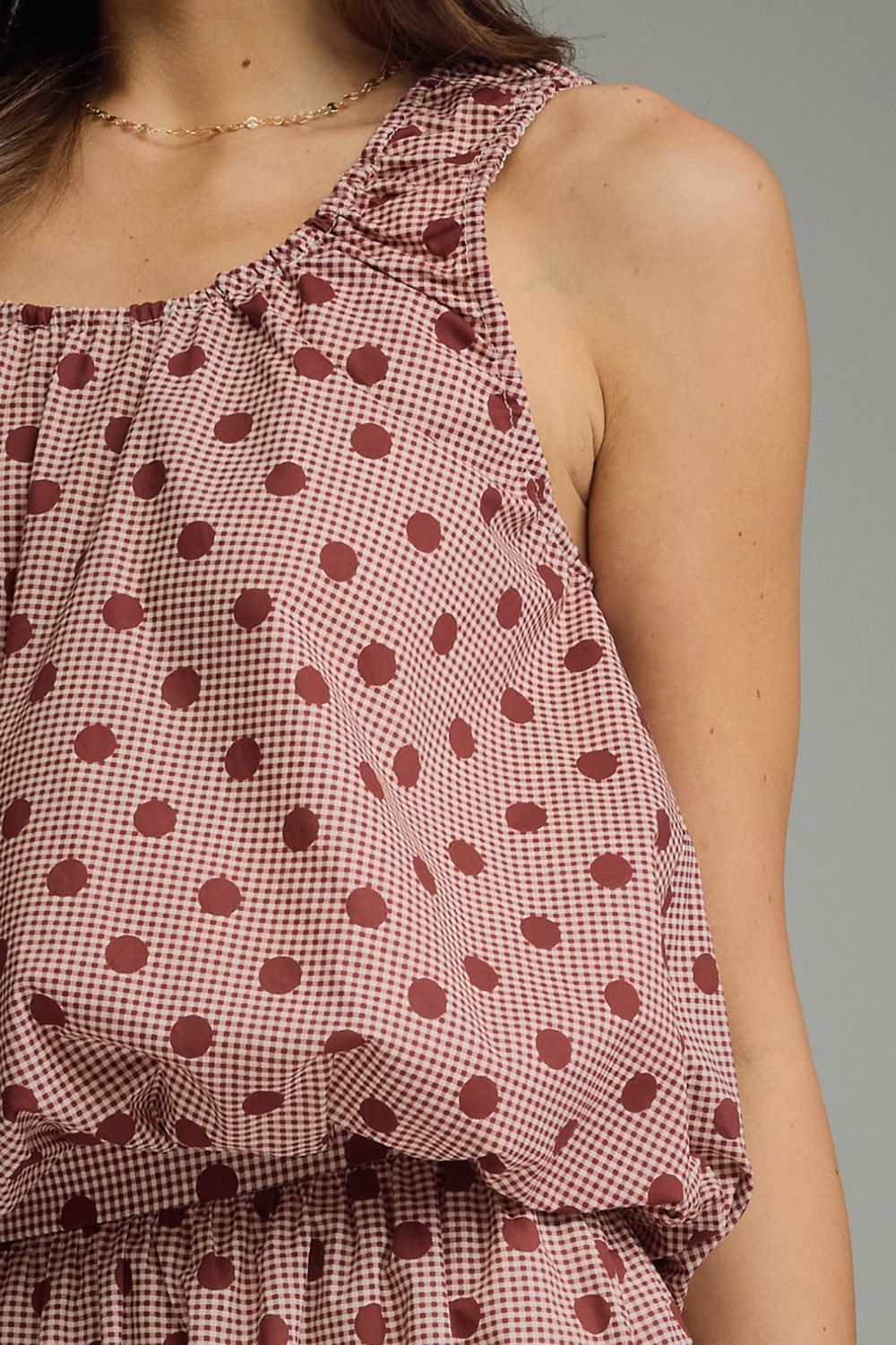 Gingham Dot Top