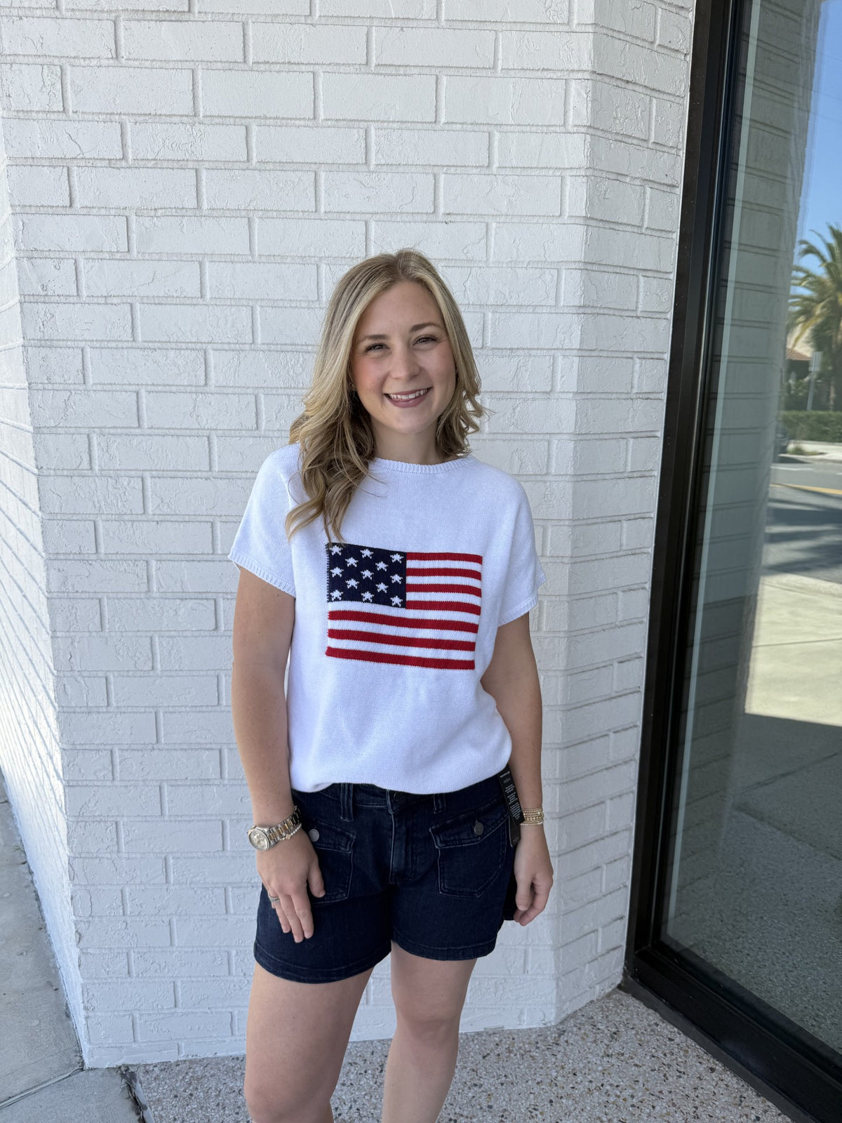American Flag Sweater Top