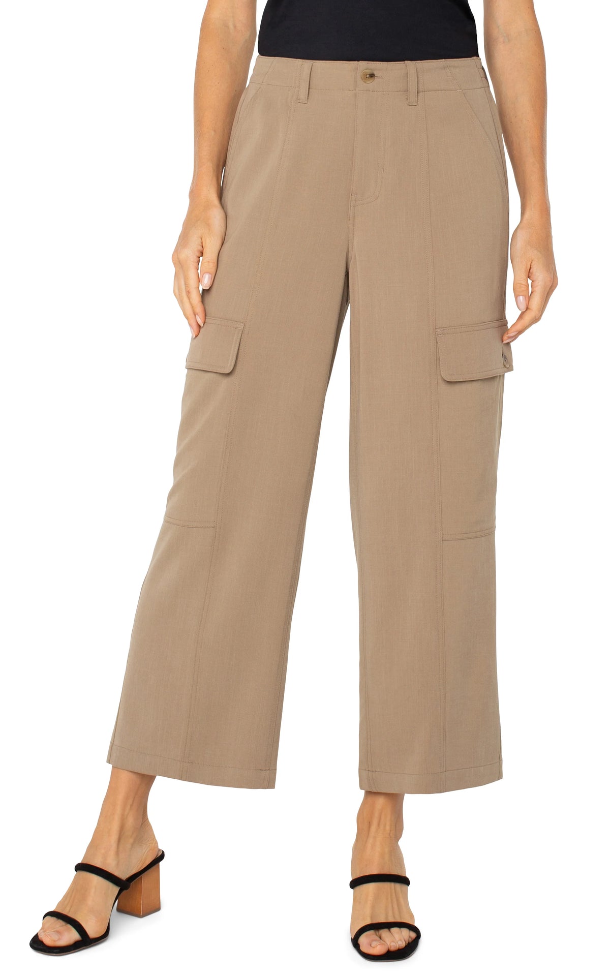 Hi-rise Cargo Crop Straight Dark Navy