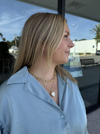 Full Heart Necklace 18" Mother of Pearl