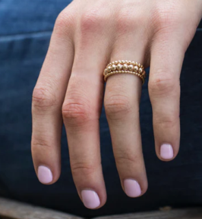 Classic Gold 3mm Bead Ring - size 8
