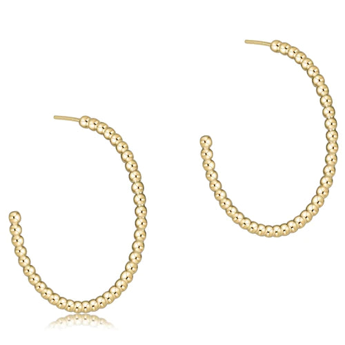Beaded Classic 1.25 Hoop 2mm Gold