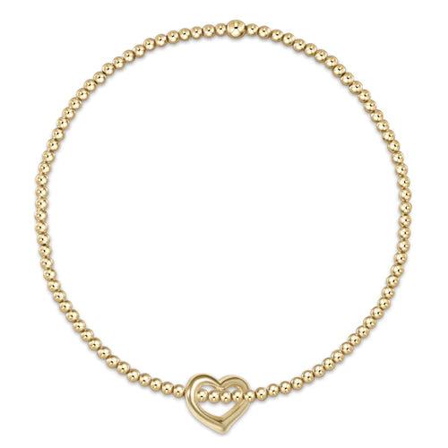Love Charm Classic Gold 2mm Bead Bracelet