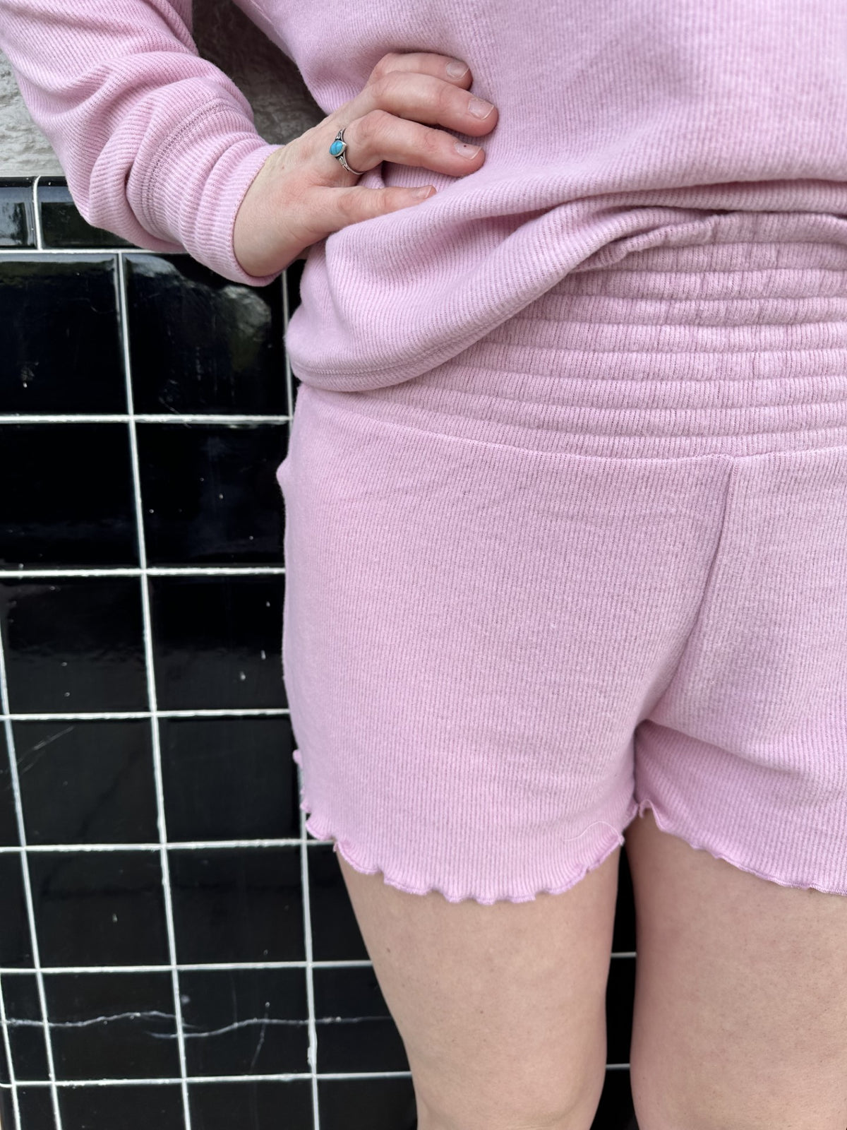 Dawn Rib Shorts - Pink Glaze