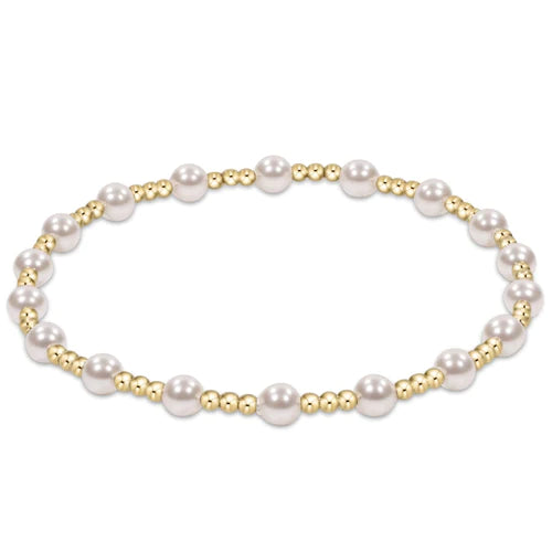 Classic Sincerity Pattern 4mm Bracelet Pearl