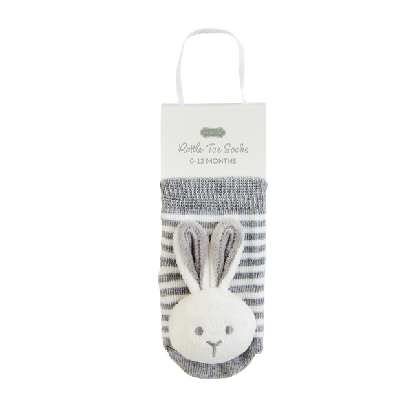Bunny Rattle Socks Gray