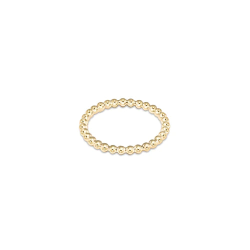 Classic Gold 2mm Bead Ring - size 6