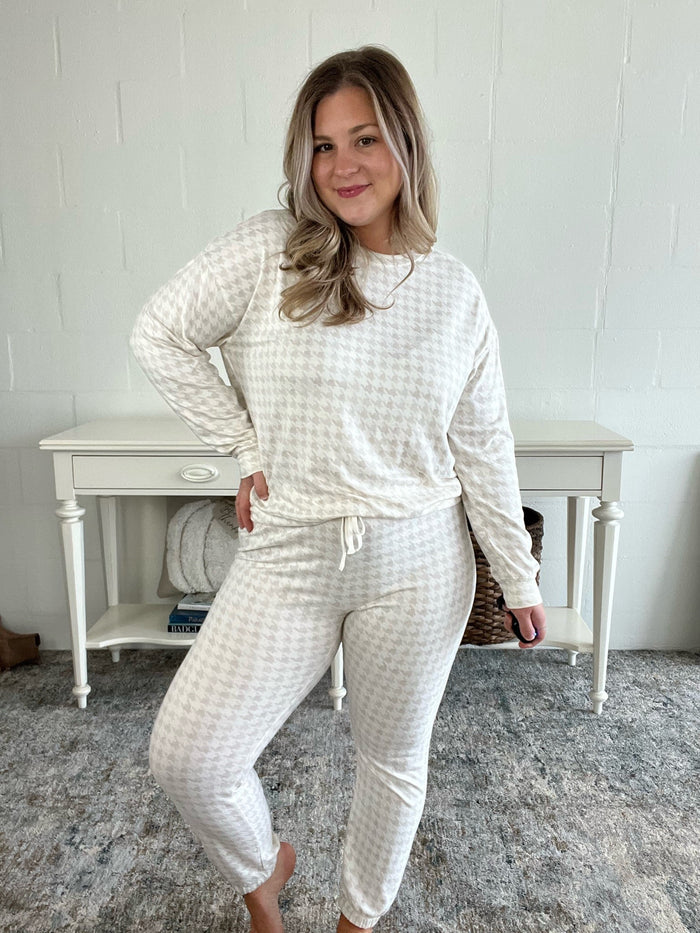 Cozy Houndstooth Joggers